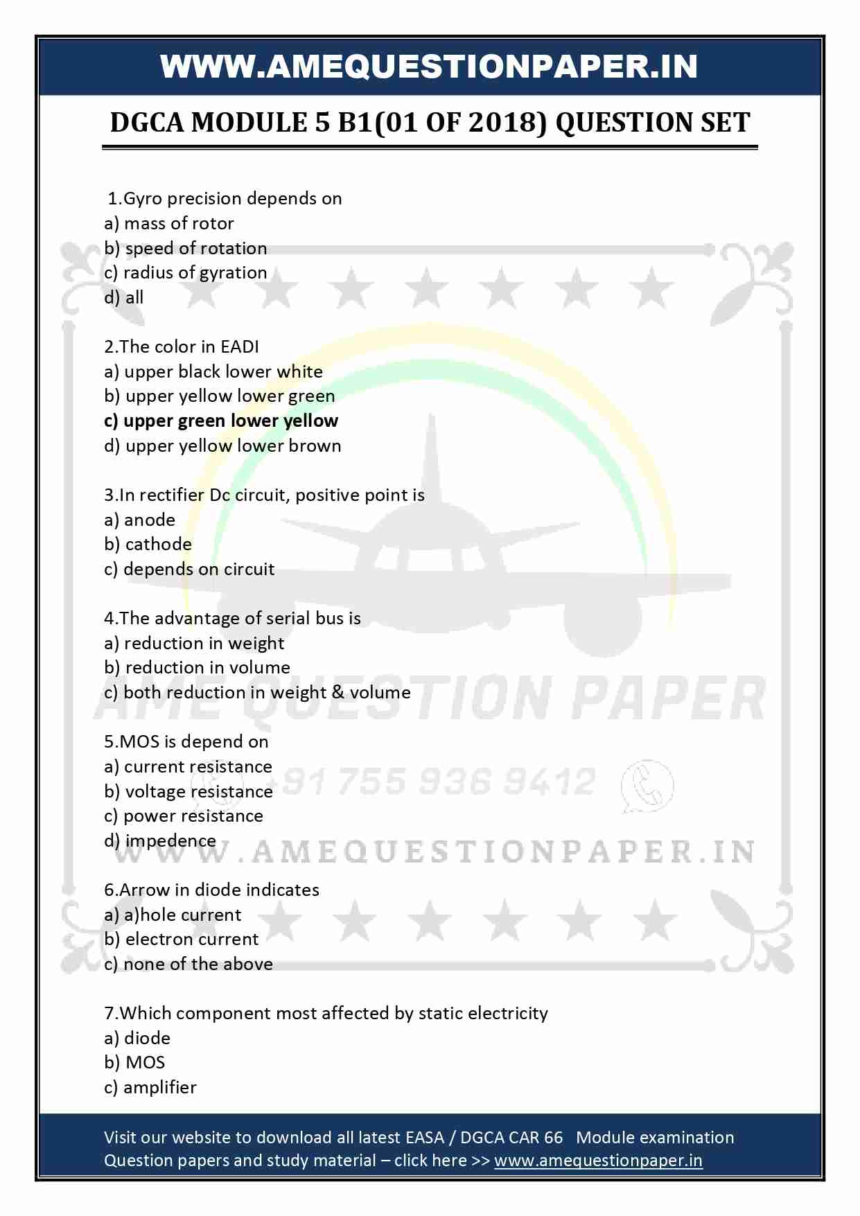 DGCA AME MODULE 5 B1 DIGITAL TECHNIQUES PREVIOUS QUESTION PAPER