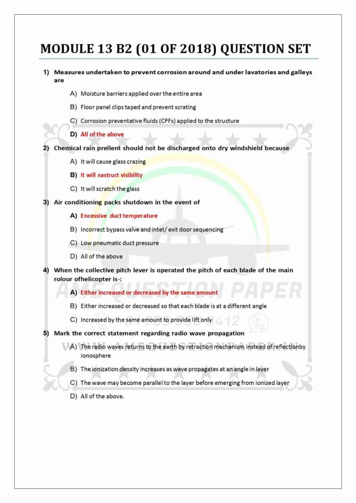 DGCA AME MODULE 13 B2 PREVIOUS QUESTION PAPER